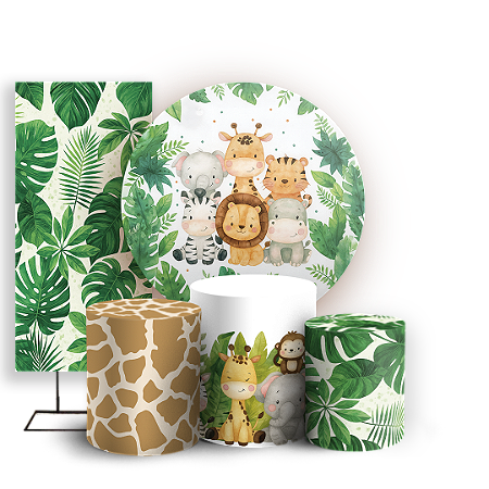 Capas Painel Redondo Trio Cilindro e Faixa Lateral Sublimado - Safari