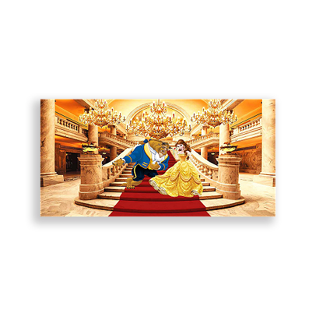 Capa Painel Retangular Sublimado - Bela E A Fera