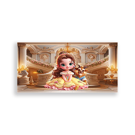 Capa Painel Retangular Sublimado - Bela E A Fera