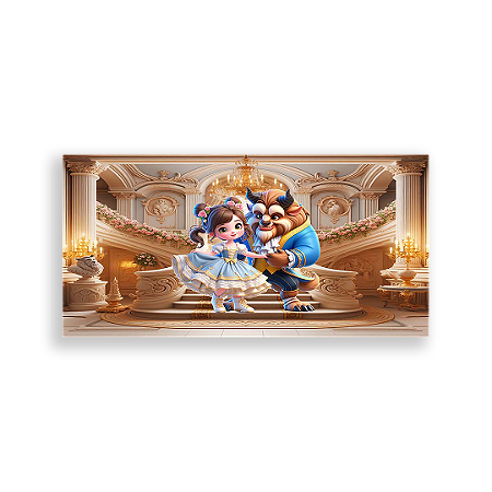 Capa Painel Retangular Sublimado - Bela E A Fera