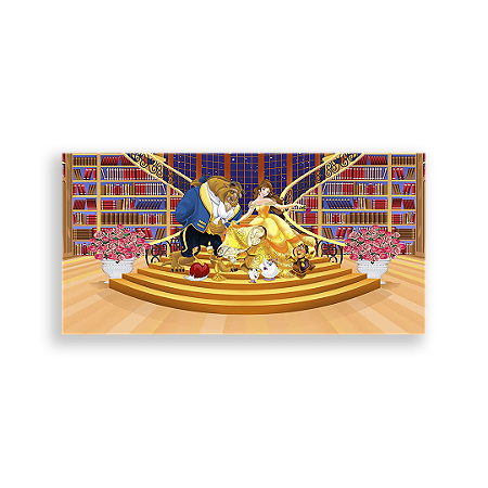 Capa Painel Retangular Sublimado - Bela E A Fera