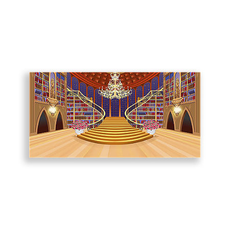 Capa Painel Retangular Sublimado - Bela E A Fera