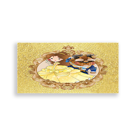 Capa Painel Retangular Sublimado - Bela E A Fera Cute