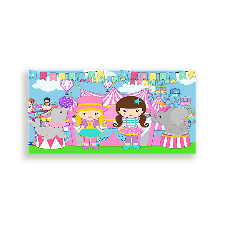 Capa Painel Retangular Sublimado - Circo Rosa