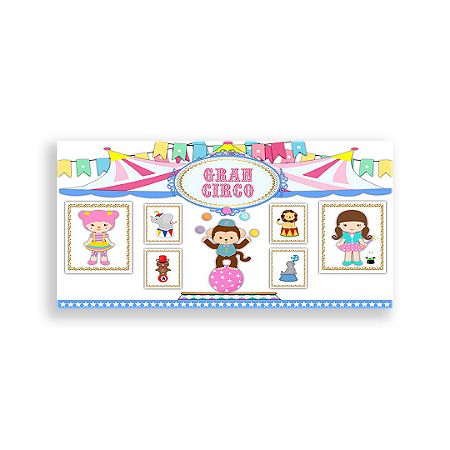 Capa Painel Retangular Sublimado - Circo Rosa