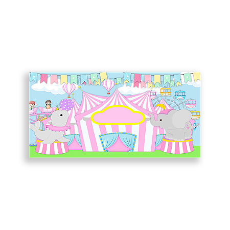 Capa Painel Retangular Sublimado - Circo Rosa