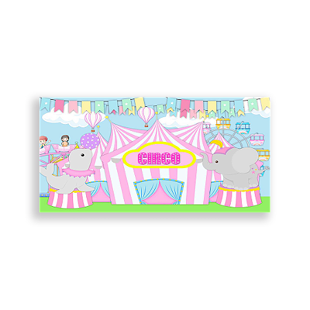 Capa Painel Retangular Sublimado - Circo Rosa
