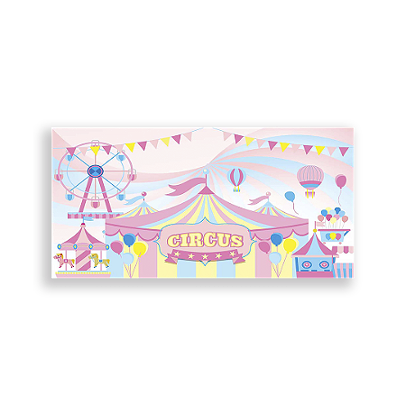 Capa Painel Retangular Sublimado - Circo Rosa