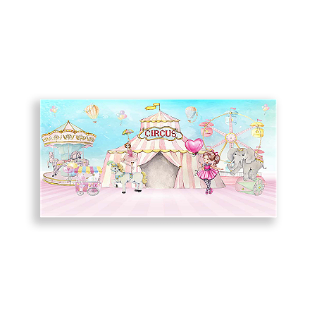 Capa Painel Retangular Sublimado - Circo Rosa