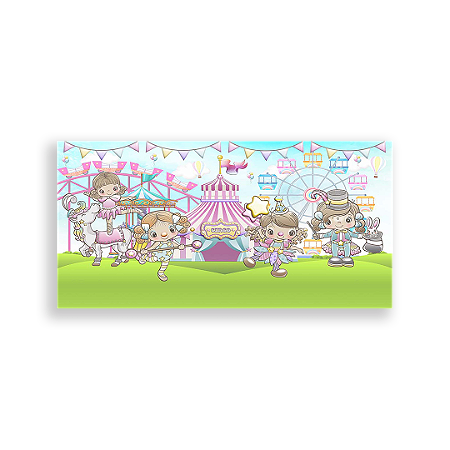 Capa Painel Retangular Sublimado - Circo Rosa