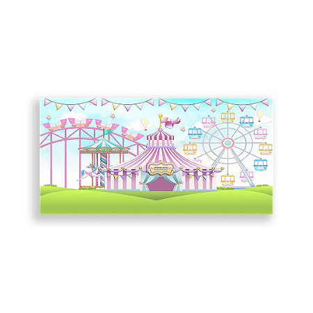 Capa Painel Retangular Sublimado - Circo Rosa