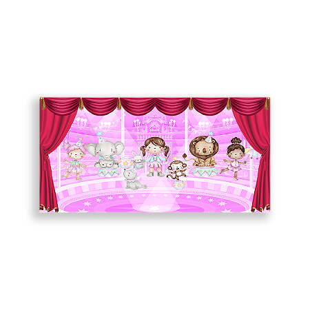 Capa Painel Retangular Sublimado - Circo Rosa