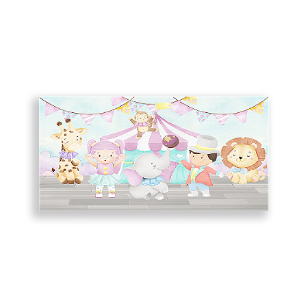 Capa Painel Retangular Sublimado - Circo Rosa