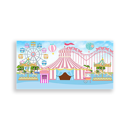 Capa Painel Retangular Sublimado - Circo Rosa