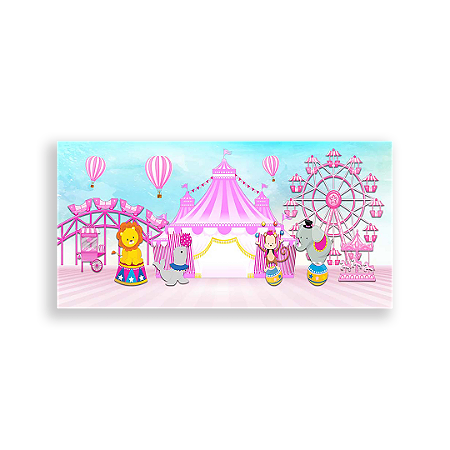 Capa Painel Retangular Sublimado - Circo Rosa