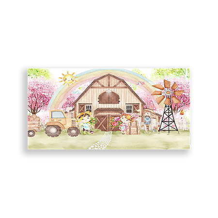 Capa Painel Retangular Sublimado - Fazenda Rosa