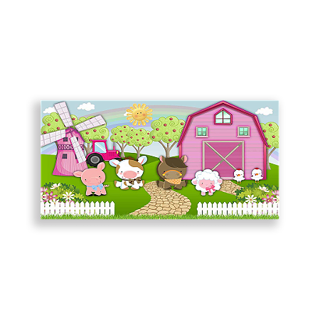 Capa Painel Retangular Sublimado - Fazenda Rosa