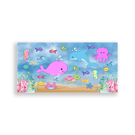 Capa Painel Retangular Sublimado - Fundo Do Mar