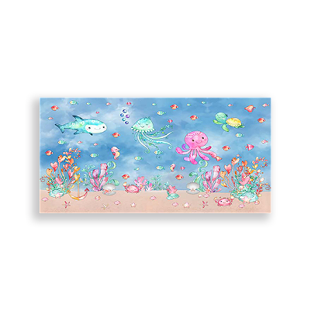 Capa Painel Retangular Sublimado - Fundo Do Mar