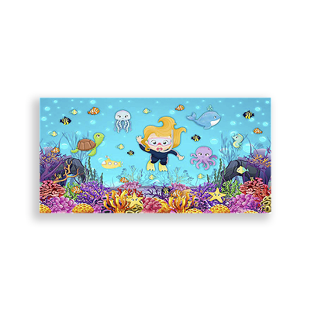Capa Painel Retangular Sublimado - Fundo Do Mar