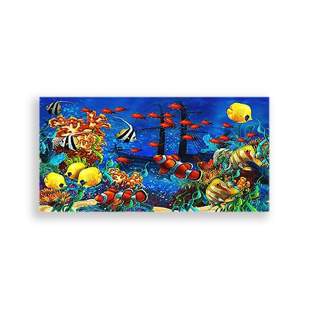 Capa Painel Retangular Sublimado - Fundo Do Mar