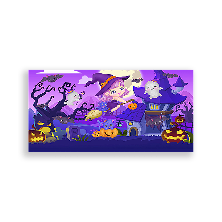 Capa Painel Retangular Sublimado - Dia das Bruxas Halloween