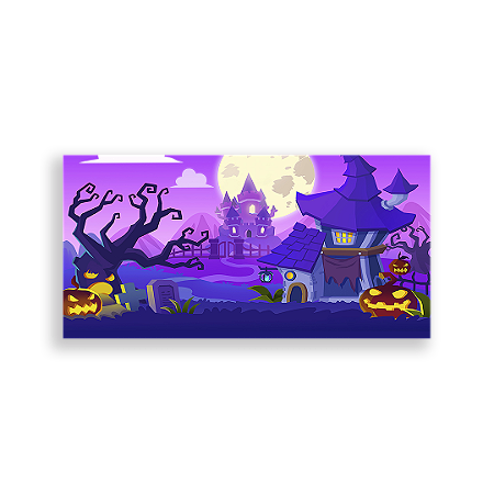 Capa Painel Retangular Sublimado - Dia das Bruxas Halloween