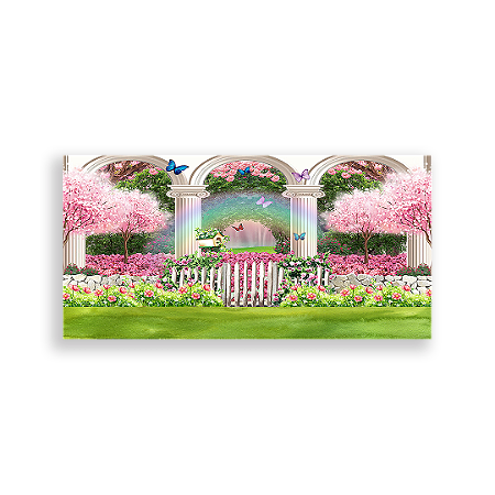Capa Painel Retangular Sublimado - Jardim Encantado