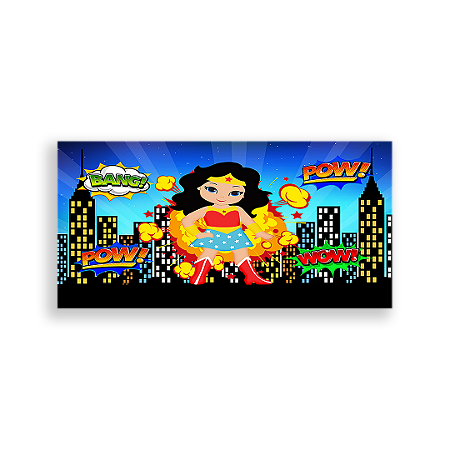 Capa Painel Retangular Sublimado - Mulher Maravilha Cute