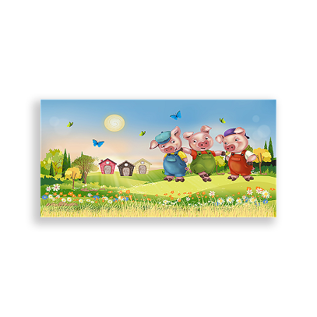 Capa Painel Retangular Sublimado - Os Três Porquinhos