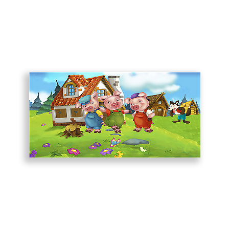 Capa Painel Retangular Sublimado - Os Três Porquinhos