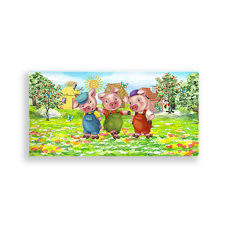 Capa Painel Retangular Sublimado - Os Três Porquinhos