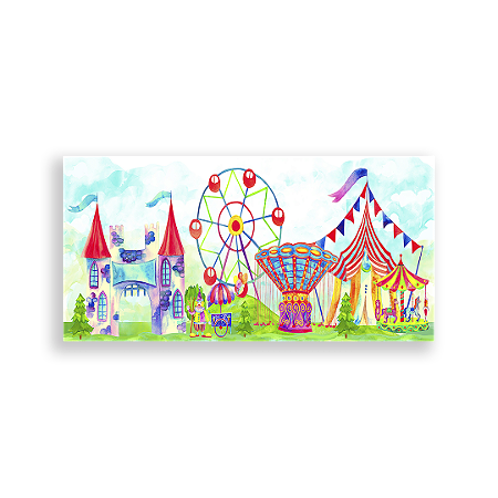 Capa Painel Retangular Sublimado - Parque De Diversões