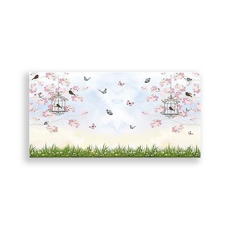 Capa Painel Retangular Sublimado - Passarinhos