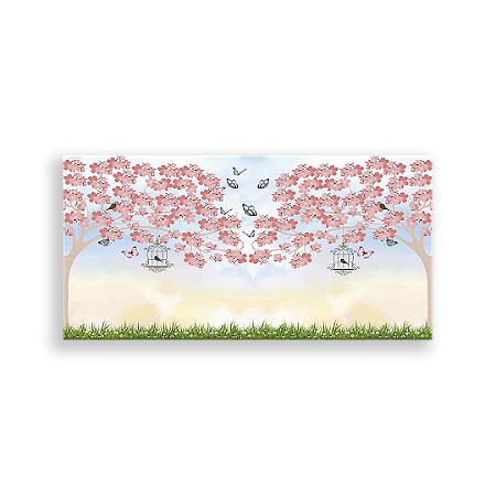 Capa Painel Retangular Sublimado - Passarinhos