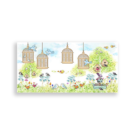 Capa Painel Retangular Sublimado - Passarinhos