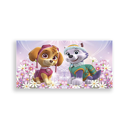 Capa Painel Retangular Sublimado - Patrulha Canina Rosa