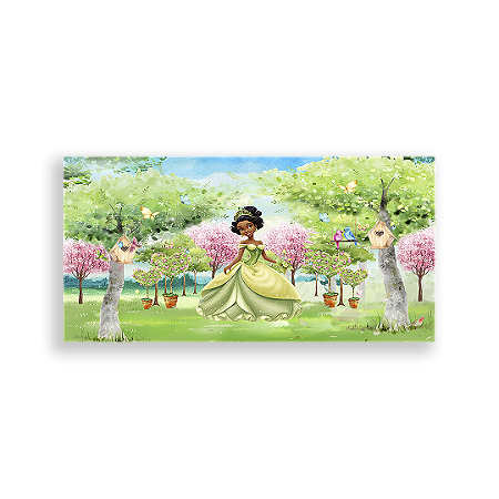 Capa Painel Retangular Sublimado - Princesa E O Sapo