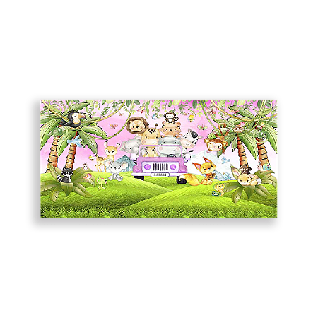 Capa Painel Retangular Sublimado - Safari Rosa