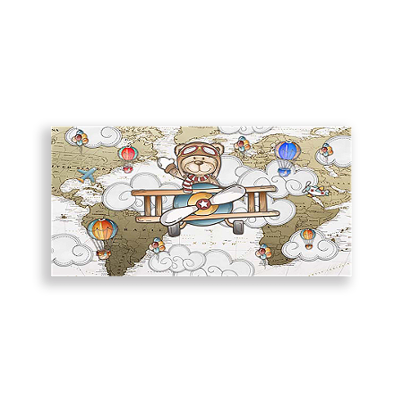 Capa Painel Retangular Sublimado - Ursinho Aviador