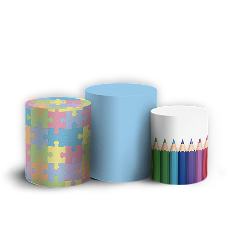 Capas Trio Cilindro Sublimado Vest Facil - De Vuelta A La Escuela