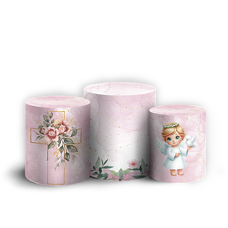 Capas Trio Cilindro Sublimado Vest Facil - Batizado