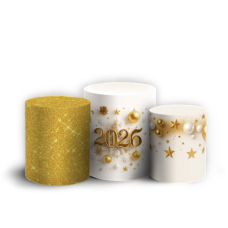 Capas Trio Cilindro Sublimado Vest Facil - Ano Novo