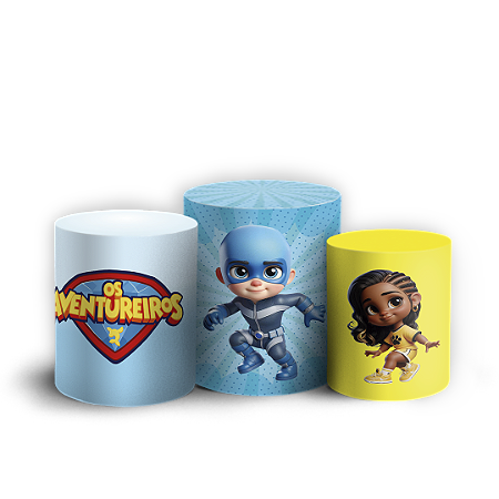 Capas Trio Cilindro Sublimado Vest Facil - Os Aventureiros