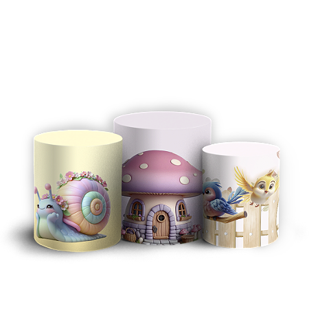 Capas Trio Cilindro Sublimado Vest Facil - Jardim