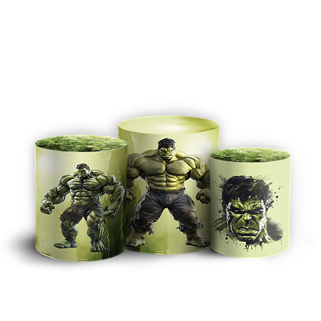 Capas Trio Cilindro Sublimado Vest Facil - Hulk