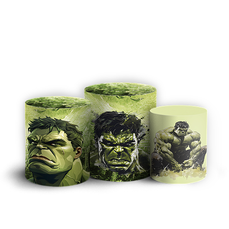 Capas Trio Cilindro Sublimado Vest Facil - Hulk