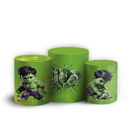 Capas Trio Cilindro Sublimado Vest Facil - Hulk