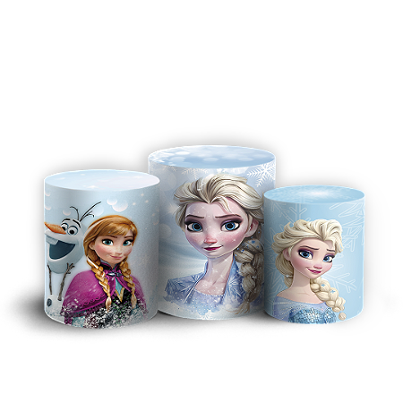 Capas Trio Cilindro Sublimado Vest Facil - Frozen
