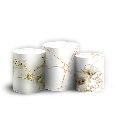 Capas Trio Cilindro Sublimado Vest Facil - Floral